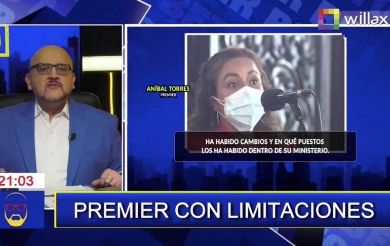 Portada: Beto Ortiz: "La prensa debió irse de la conferencia y darle una lección de dignidad a Aníbal Torres"