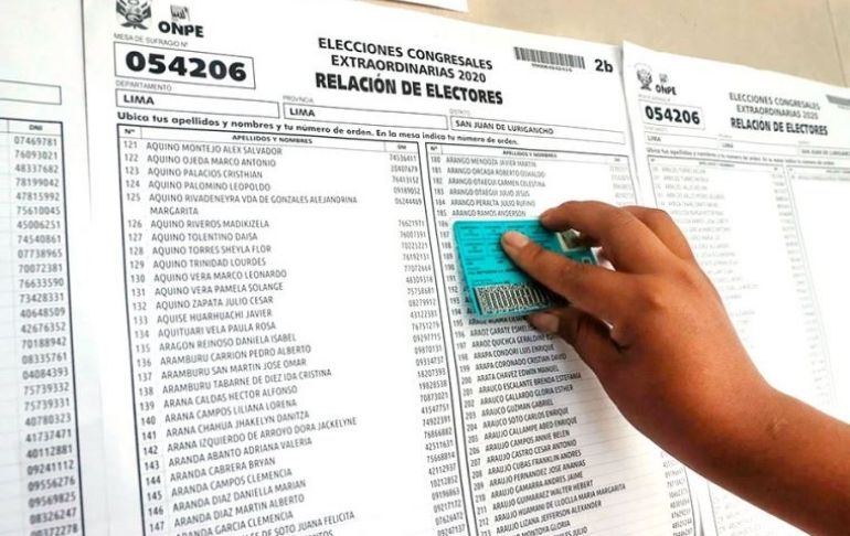Renovación Popular presentó proyecto de ley sobre padrones electorales y derecho de participación política