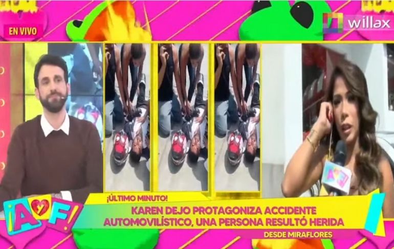 Karen Dejo protagoniza accidente automovilístico: "Me asusté mucho"