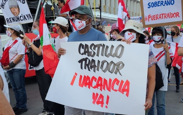 Pedro Castillo: marcha a favor de la vacancia presidencial se realizó en diversas regiones del país