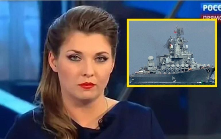 Portada: TV oficial rusa asegura que "comenzó la tercera guerra mundial" tras el hundimiento de Moskva