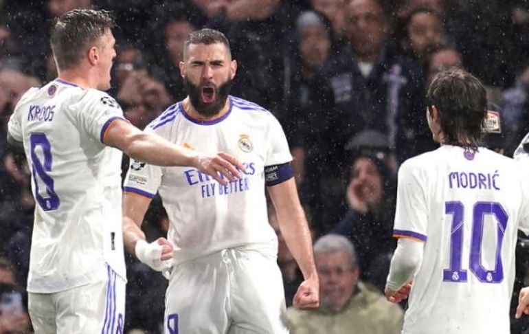Champions League: con un triplete de Karim Benzema, Real Madrid venció 3-1 al Chelsea en Londres