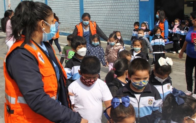 Portada: Región Callao retoma los simulacros internos y externos en instituciones educativas