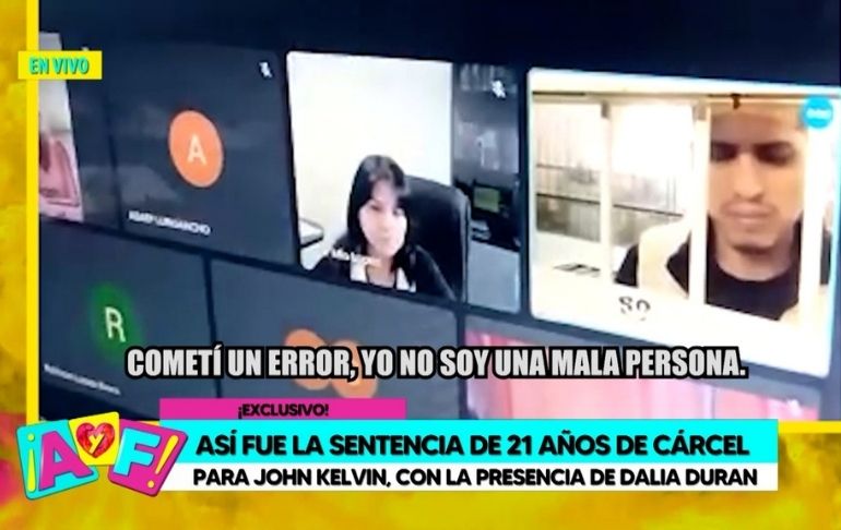 John Kelvin durante lectura de sentencia: "No soy una mala persona, me equivoqué"