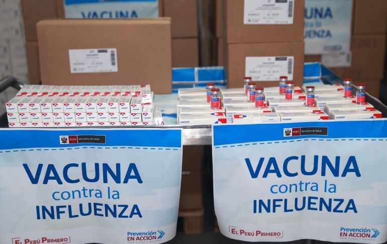 Minsa recibió más de 1 millón de dosis de vacuna contra la influenza para adultos