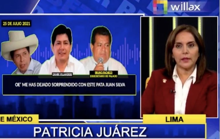 Patricia Juárez: No sé qué espera la Policía para buscar a Bruno Pacheco, de repente está en Palacio
