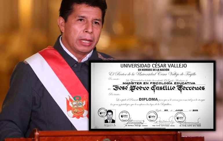 Portada: Tesis de Pedro Castillo se elaboró en el 2021 en un local de copias e impresiones frente a San Marcos (VIDEO)