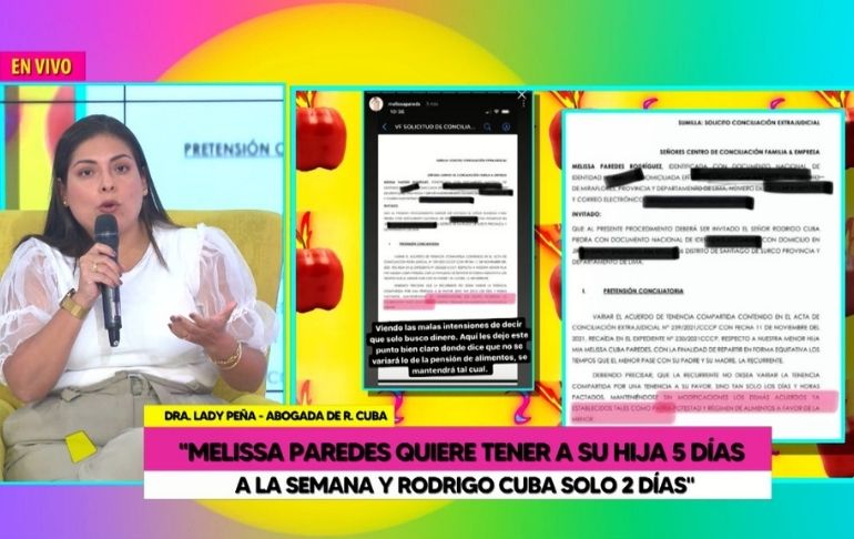 Portada: Melissa Paredes quiere variar acuerdo con Rodrigo Cuba y tener a su hija cinco días a la semana