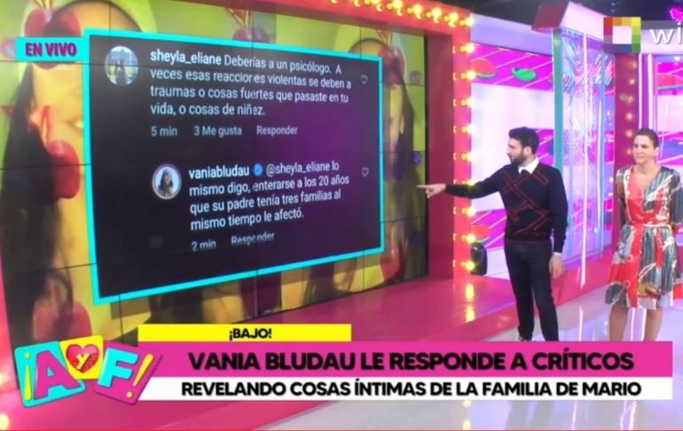 Vania Bludau revela cosas íntimas de la familia de Mario Irivarren