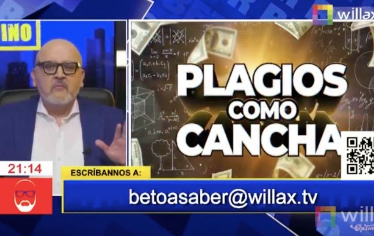 Beto Ortiz lanza concurso Plagios como cancha: participa y llévate 1000 dólares por encontrar copias en la tesis de Pedro Castillo