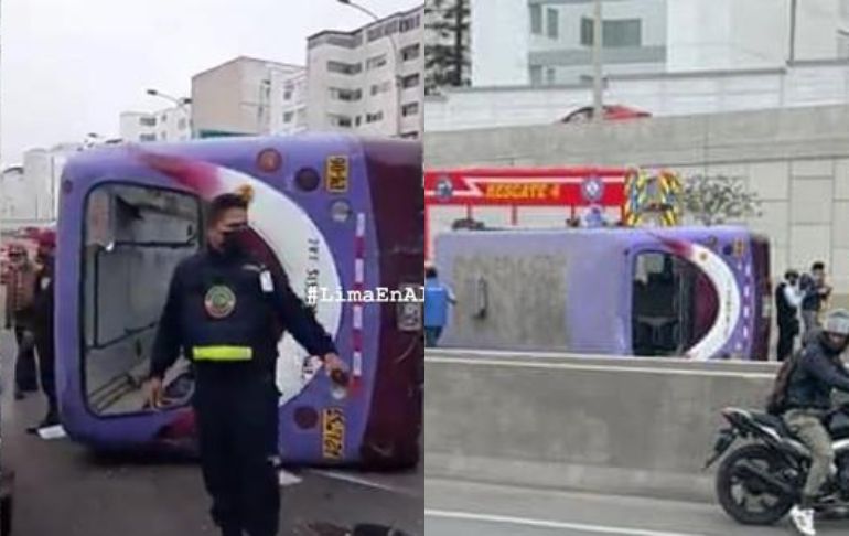 Portada: Panamericana Sur: al menos 17 heridos tras aparatosa volcadura de bus