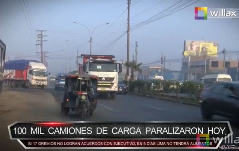 NOTA | 100 mil camiones de carga paralizaron hoy [VIDEO]