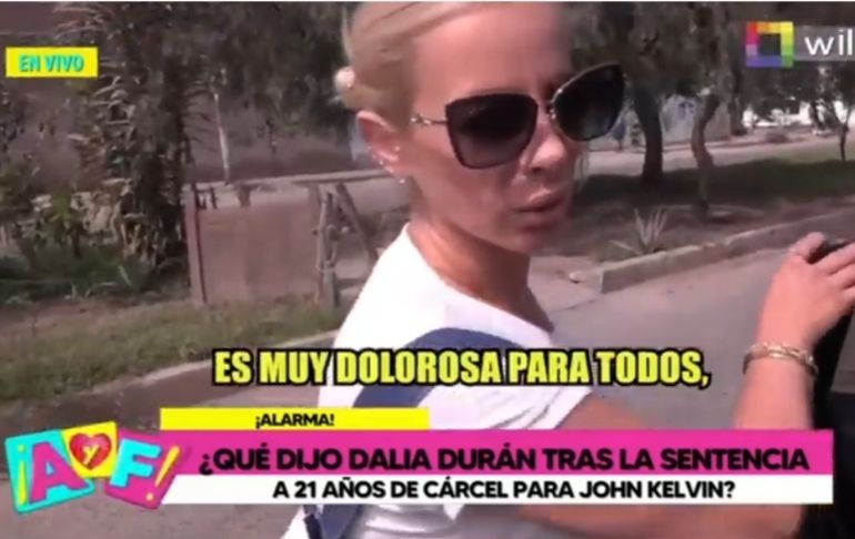 Dalia Durán sobre sentencia de John Kelvin: "Una situación muy dolorosa para todos"