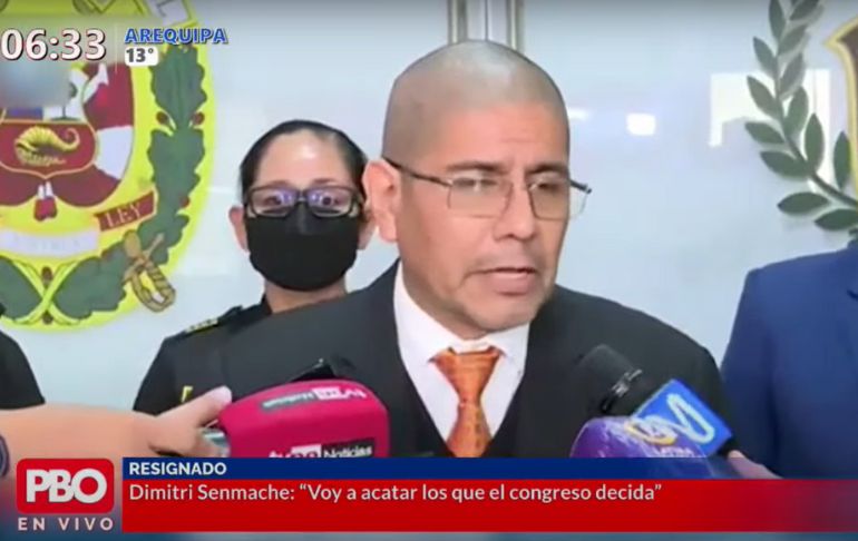 Portada: Dimitri Senmache: "Voy a acatar lo que el Congreso decida"