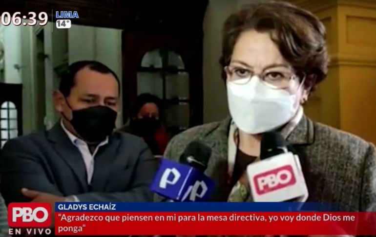 Gladys Echaíz pide a APP reflexionar sobre eventual alianza con Perú Libre