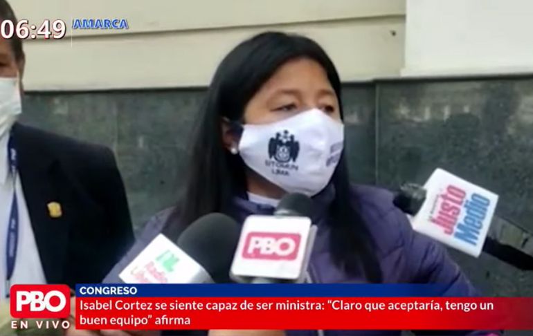 Isabel Cortez asegura que está preparada para ser presidenta del Congreso