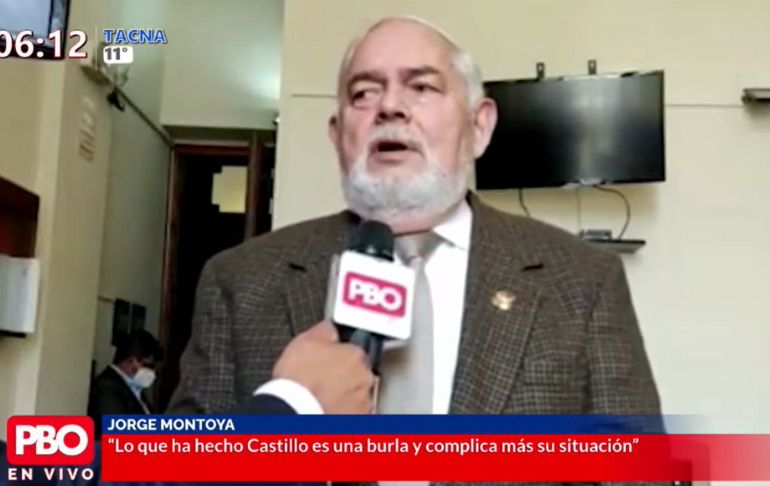 Portada: Montoya no descarta nueva moción de vacancia contra Castillo: "Continúa evadiendo responsabilidades"