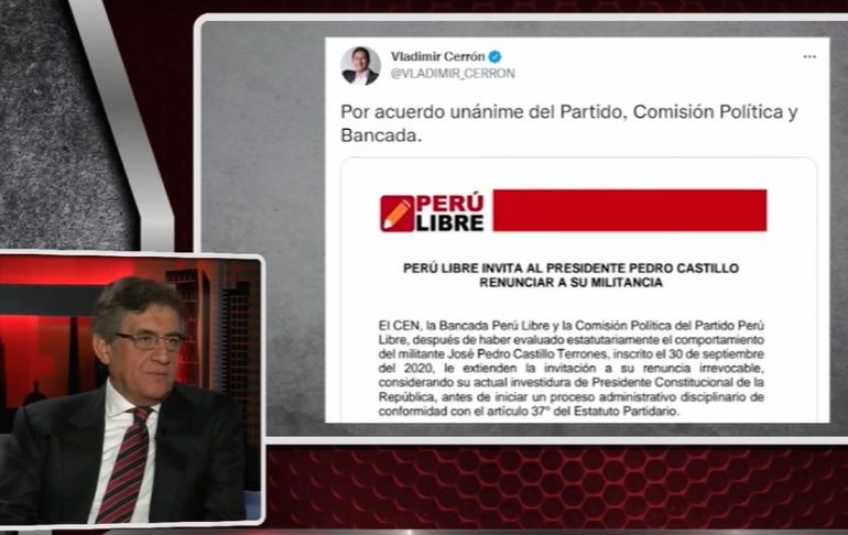 Juan Sheput: Están sacando a Pedro Castillo del partido de Perú Libre porque su Gobierno es inviable [VIDEO]