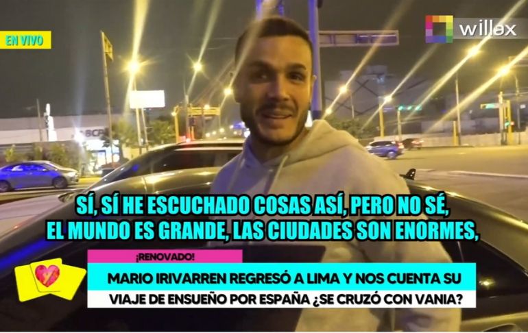 Mario Irivarren niega haberse encontrado con Vania Bludau en España