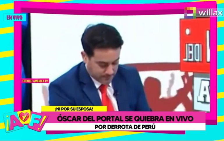 ¡Ni por su esposa! Óscar del Portal se quiebra EN VIVO por derrota de Perú