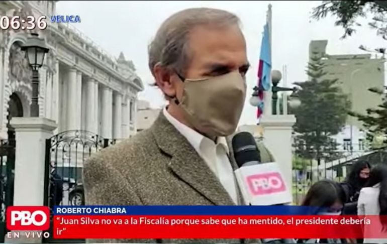 Roberto Chiabra: "Juan Silva no va a la Fiscalía porque sabe que mintió"
