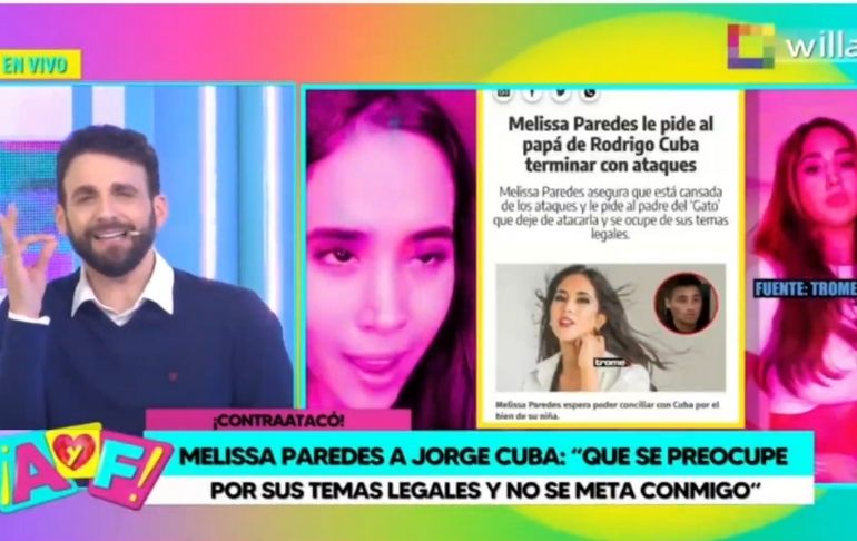 Rodrigo González a Melissa Paredes: "Calladita estás más bonita"