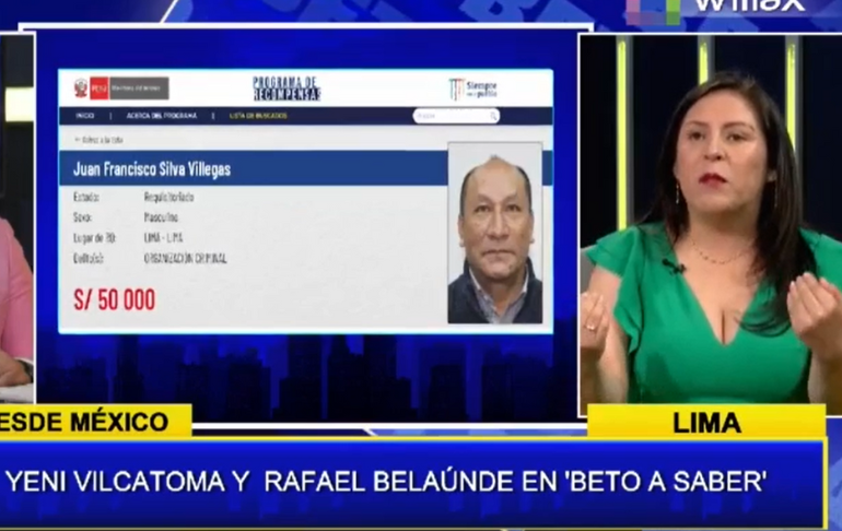 Portada: Yeni Vilcatoma: El único responsable directo de la fuga de Juan Silva es el fiscal de la Nación