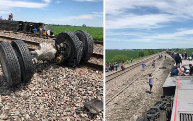 Estados Unidos: tren se descarrila por choque con camión