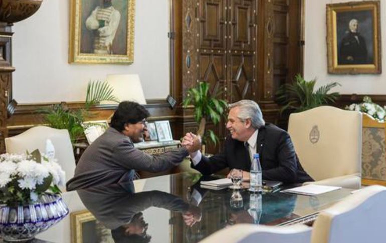 Argentina: Alberto Fernández recibió a Evo Morales en la Casa Rosada
