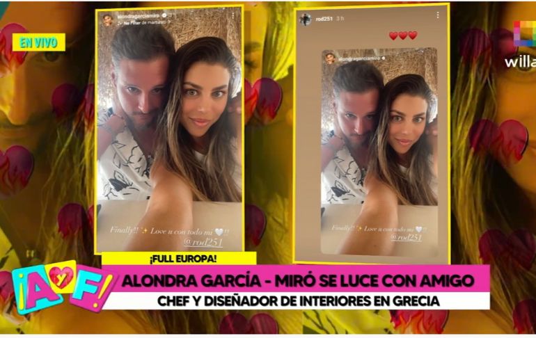 Alondra García Miró se luce con amigo chef y diseñador de interiores en Grecia