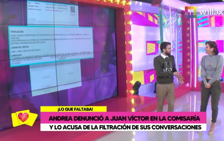 Portada: Andrea San Martín denuncia a Juan Víctor por filtración de sus chats con el Pato Quiñones