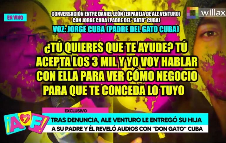 Portada: Jorge Cuba a expareja de Ale Venturo: Acepta los S/ 3 mil y yo negocio con ella