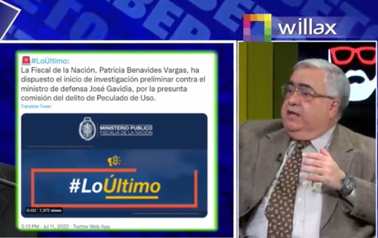 Portada: Enrique Ghersi: "El Congreso debería censurar al ministro de Defensa" [VIDEO]