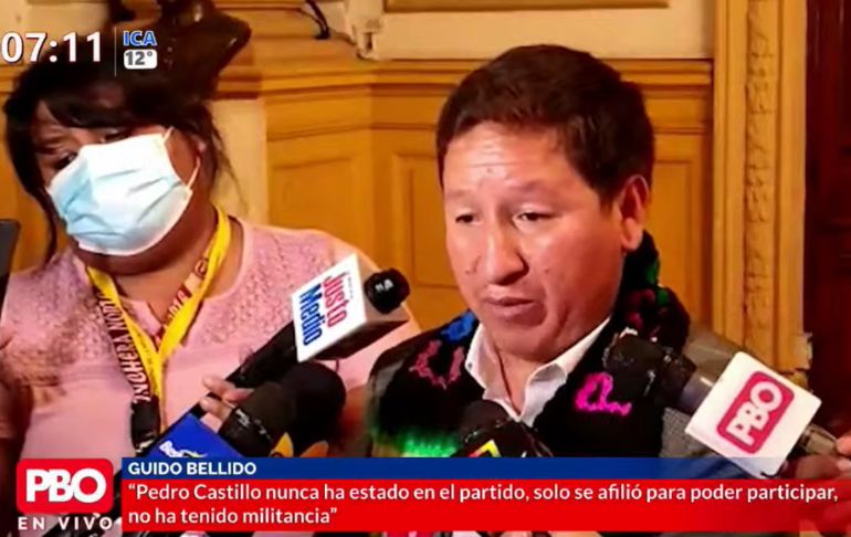 Guido Bellido sobre Pedro Castillo: "Nunca ha estado en el partido"