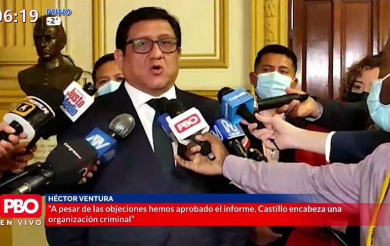 Portada: Héctor Ventura: "Hemos aprobado el informe final del caso Sarratea, a pesar de las objeciones de los congresistas que defendían al presidente"