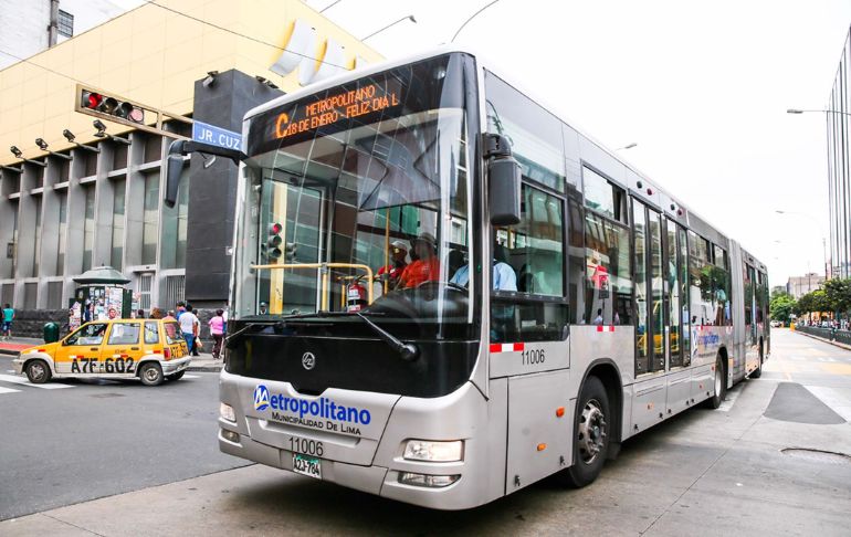 Metropolitano: anuncian nuevo servicio en horario noche