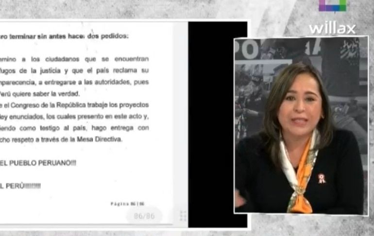 Nidia Vílchez: "El 201 aniversario del Perú no merece las 86 páginas de mentiras que ha leído Pedro Castillo"