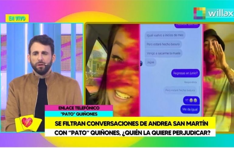 Portada: Pato Quiñones chotea a Andrea San Martín: Ya no tenía otra manera de decir que no