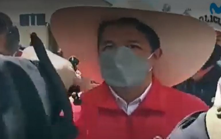 Portada: Pedro Castillo: tras su llegada a Cajamarca, el presidente evitó responder sobre los periodistas secuestrados