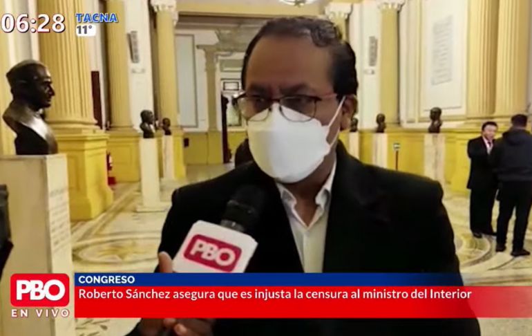 Roberto Sánchez sobre censura a Dimitri Senmache: "Es absolutamente injusta"