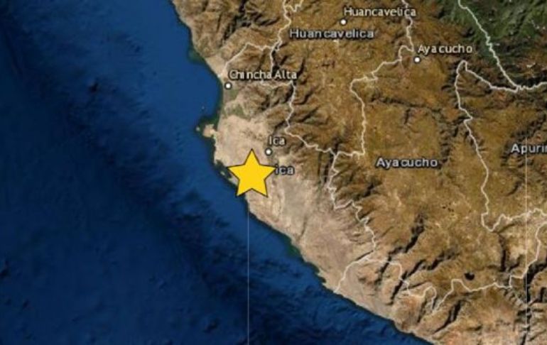 Ica: sismo de magnitud 3.9 remeció la región esta tarde