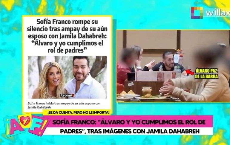Portada: Sofía Franco niega relación con Álvaro Paz de la Barra tras ampay con Jamila Dahabreh