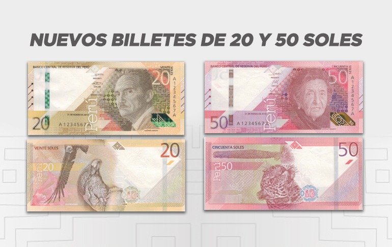 Conoce los diseños de los nuevos billetes de S/ 20 y S/ 50 que entran en circulación