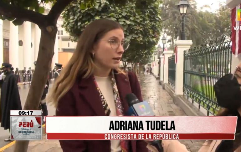 Adriana Tudela: "Vamos a evaluar si asistimos al mensaje a la nación de Pedro Castillo"