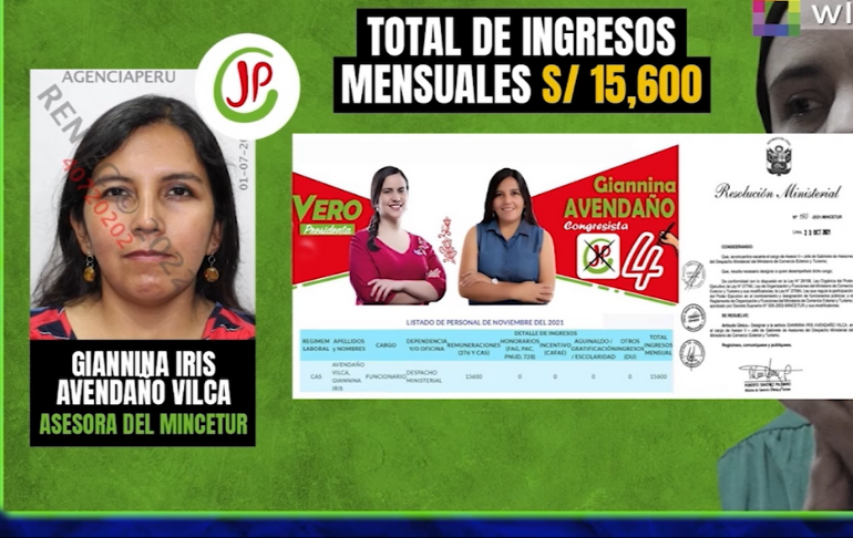 Portada: Beto A Saber revela lista de militantes de Juntos por el Perú que cobran sueldos en Mincetur [VIDEO]