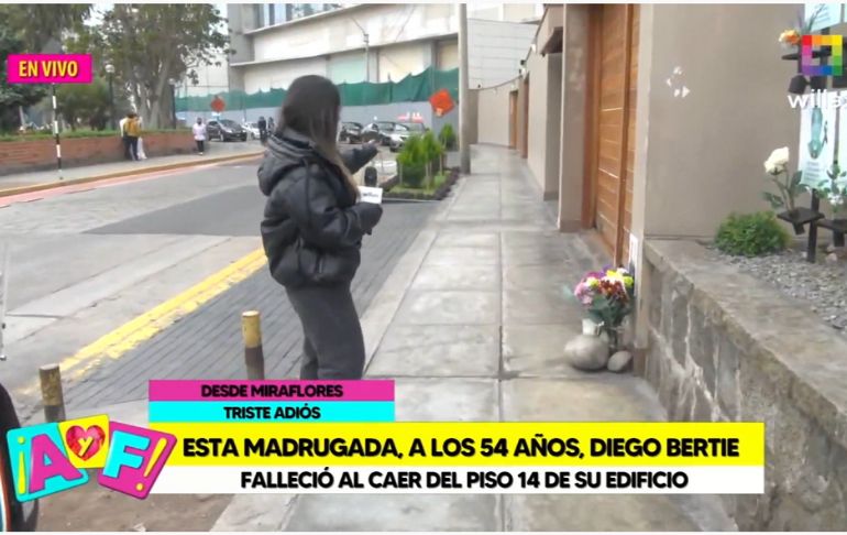 Diego Bertie: dejan flores en edificio donde vivía el actor [VIDEO]