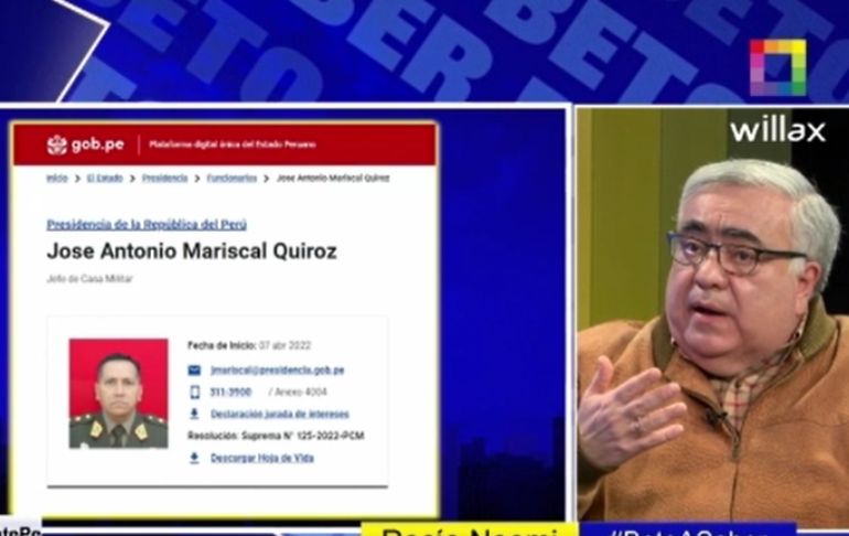 Portada: Enrique Ghersi: "El jefe de la Casa Militar ha obstruido a la justicia" [VIDEO]