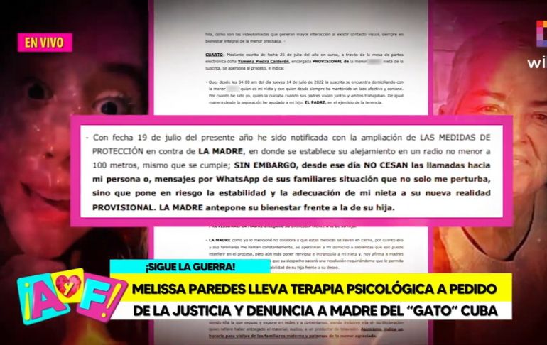 Madre de Rodrigo Cuba tras denuncia de Melissa Paredes: "Antepone su bienestar frente al de su hija"