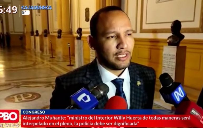 Portada: Alejandro Muñante sobre Willy Huerta: "Lo mínimo que puede hacer el Congreso es interpelar"