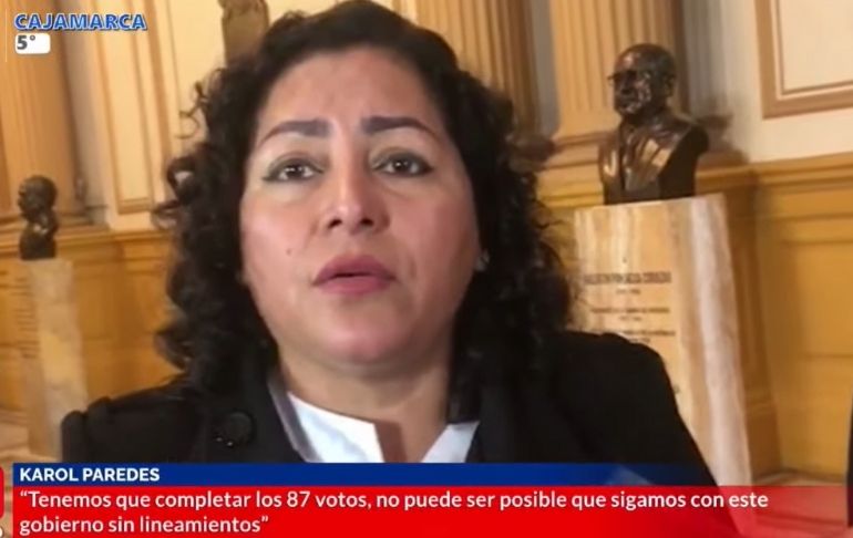 Karol Paredes sobre eventual moción de vacancia contra Castillo: "Espero que los congresistas estén con toda esa disposición"